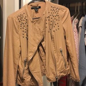 Studded Vegan Leather Motorcycle Jacket
